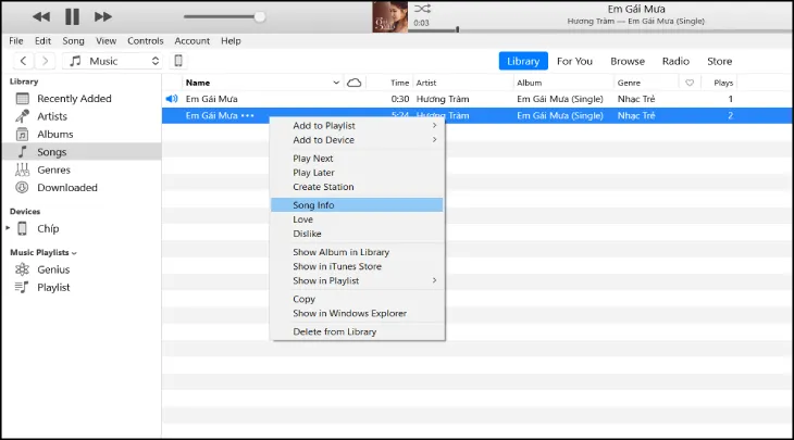 Sử dụng phần mềm iTunes trên máy tính