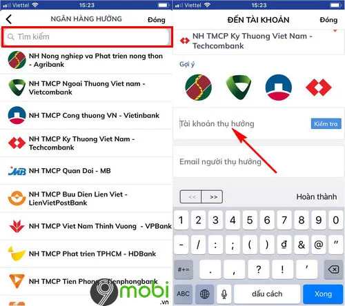 cach chuyen tien ngan hang bidv smart banking tren dien thoai 9