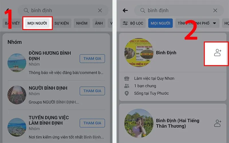 Chọn mọi người và chọn kết bạn