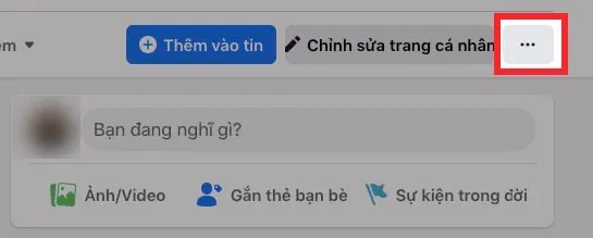 Nhấn vào biểu tượng 3 dấu chấm ở bên phải mục Chỉnh sửa trang cá nhân