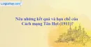 Nêu những kết quả và hạn chế của Cách mạng Tân Hợi (1911)?