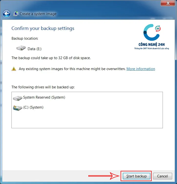 Hướng dẫn cách tạo bản sao lưu backup trên Windows 7