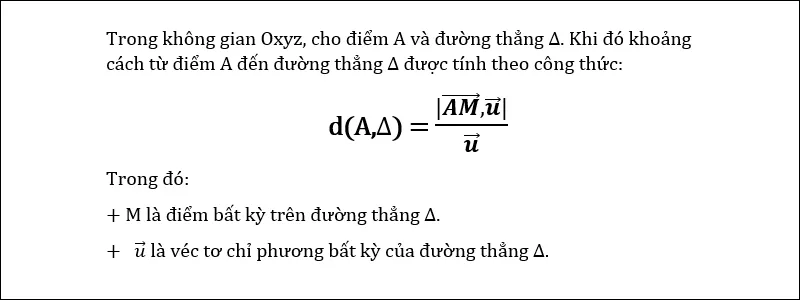 Cách tính khoảng cách từ điểm đến đường thẳng bằng tích có hướng