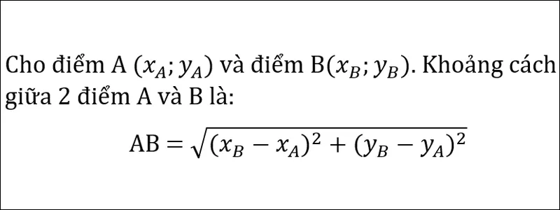 Cách tính khoảng cách giữa 2 điểm