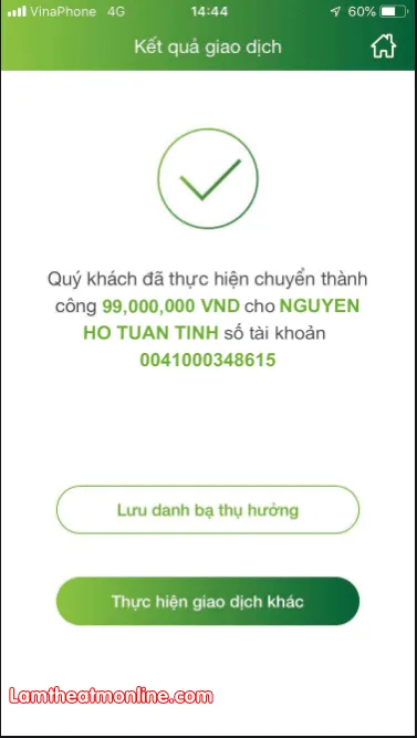 chuyen tien khac ngan hang vietcombank mat bao lau