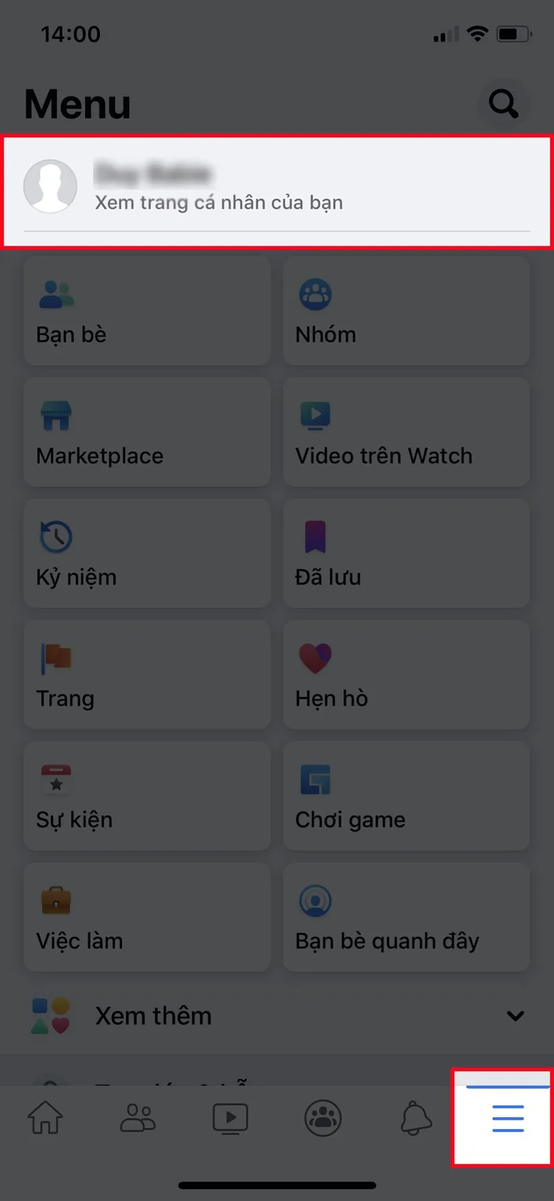 Mở ứng dụng Facebook, nhấn vào biểu tượng 3 dấu gạch ở góc dưới bên phải  Nhấn vào trang cá nhân của bạn. (Đối với iOS)Đối với Android, nhấn vào biểu tượng 3 dấu gạch ở góc trên bên phải  Nhấn vào trang cá nhân của bạn