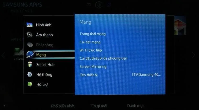 Hướng dẫn kết nối Internet Smart TV Samsung