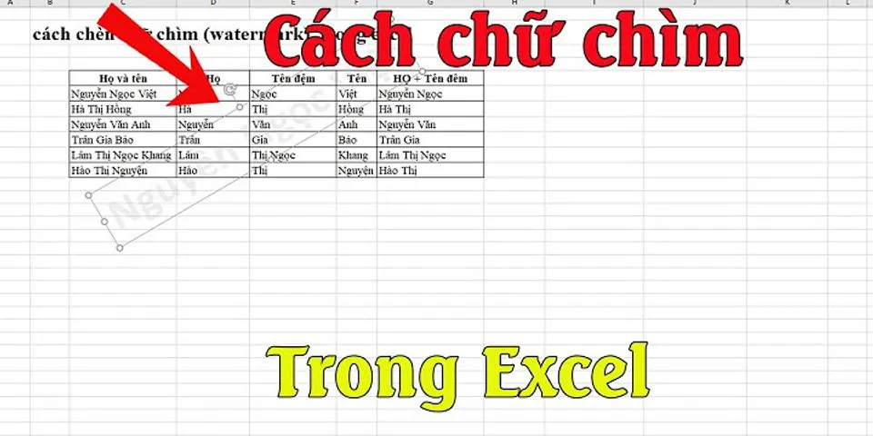 Cách add watermark trong Excel