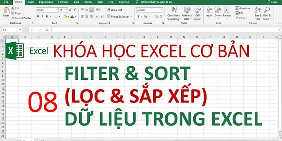 Cách bộ lọc từ A đến Z trong Excel