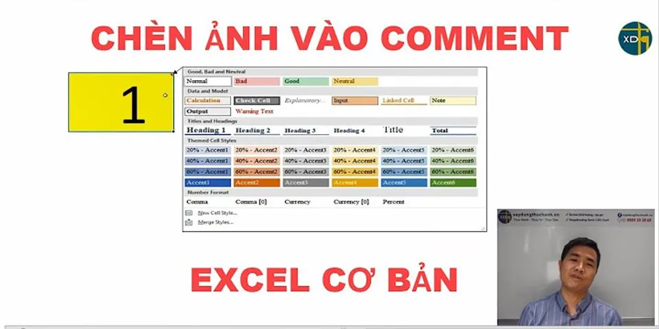 Cách chèn ảnh vào Comment trong Excel 365