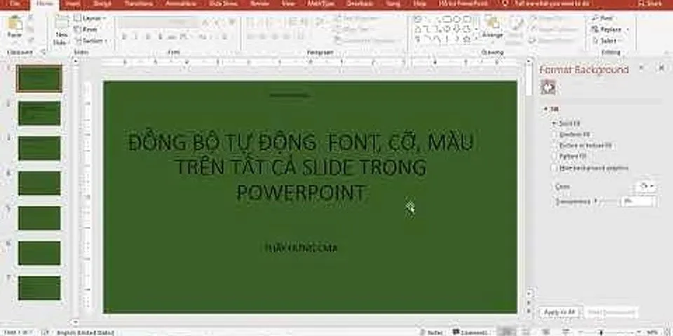 cách đổi font chữ cho tất cả slide trong powerpoint