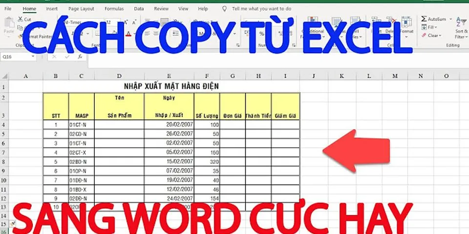 Cách chuyển từ Excel sang Word 2016