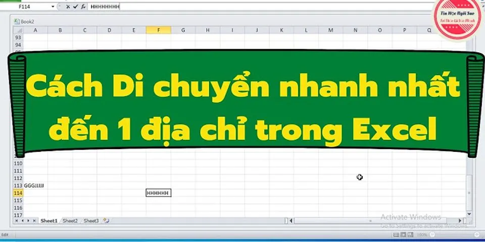 Cách di đến 1 ô trong Excel