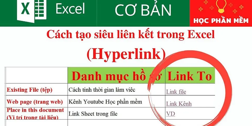 Cách dung Hyperlink trong Excel 2010