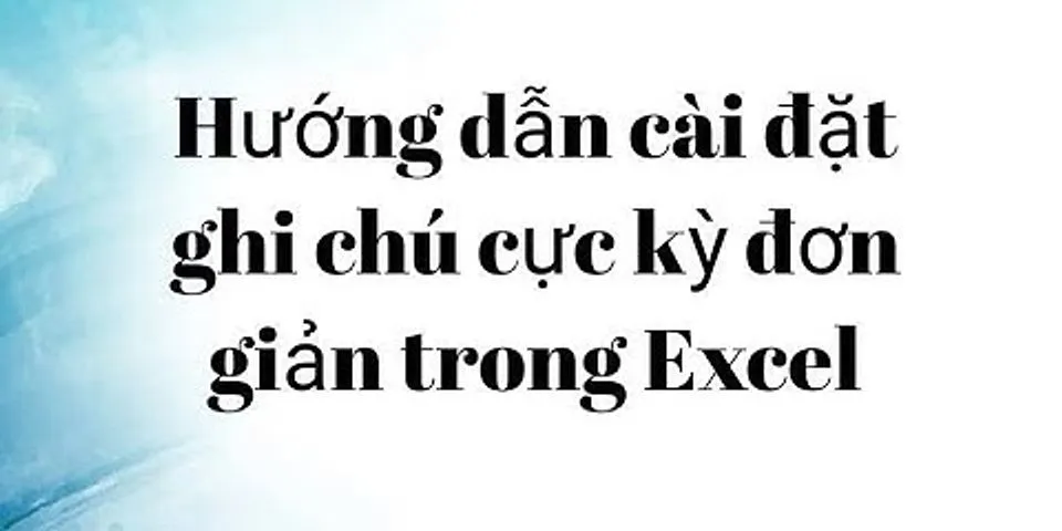 Cách ghi trong Excel