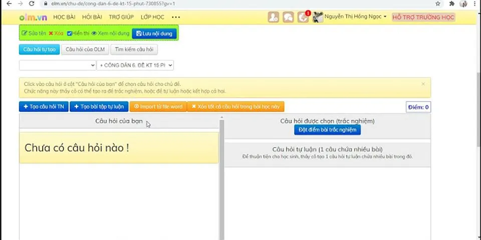 Cách giao bài trắc nghiệm trên OLM