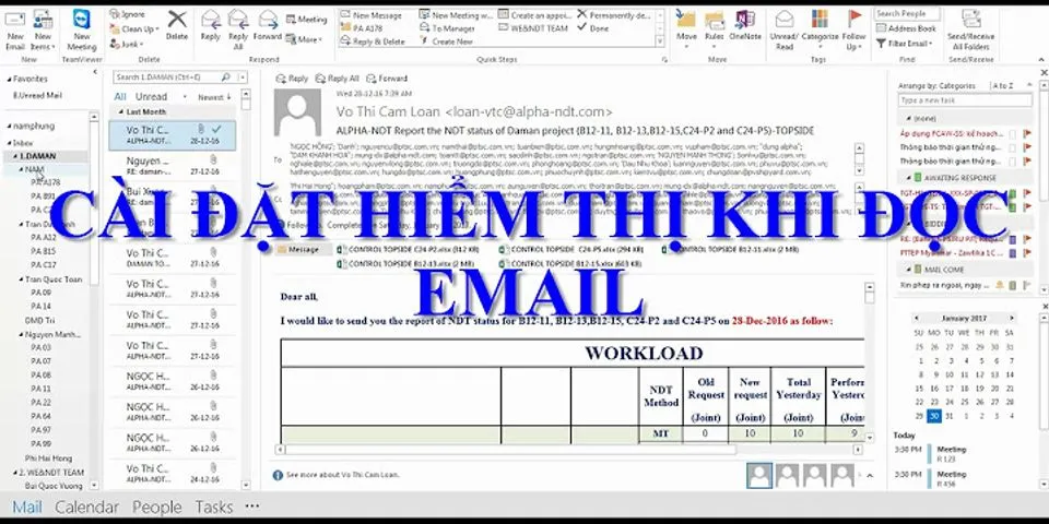 Cách hiển thị nội dung email trong Outlook