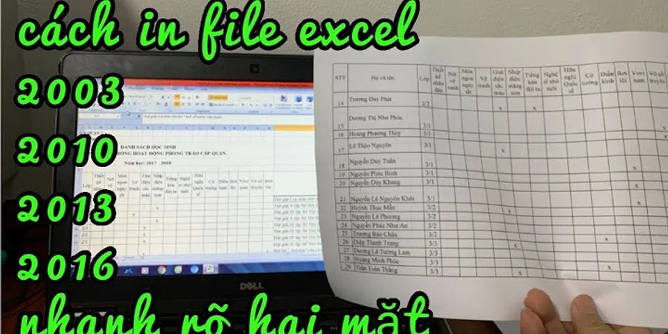 Cách in 2 cột trong Excel