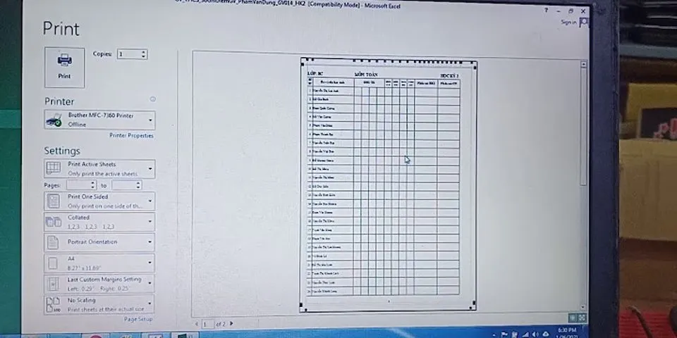 Cách in 2 mặt 2 sheet trong Excel