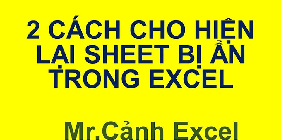 Cách làm sheet trong Excel