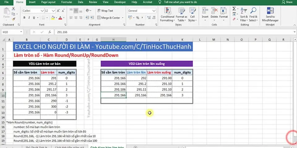 Cách lấy số hàng triệu trong Excel