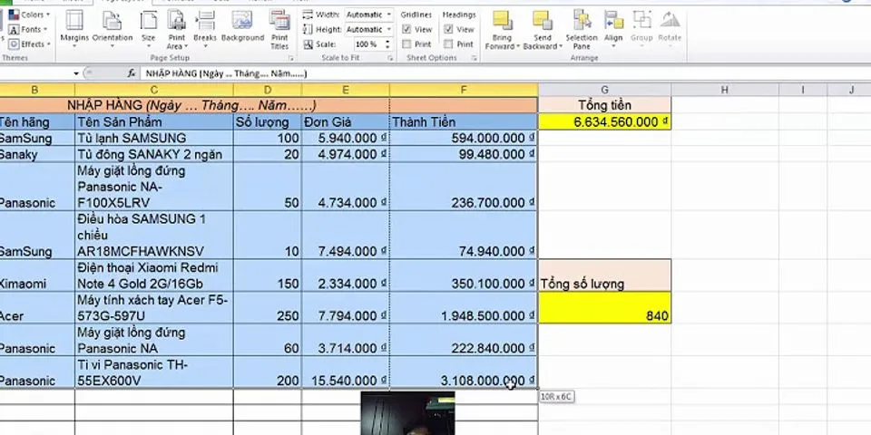 Cách soi trang giấy trong Excel 2010