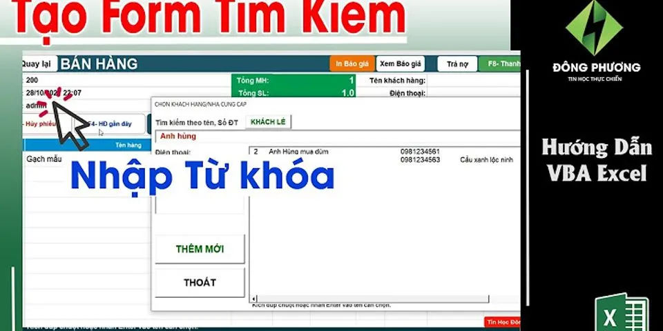 Cách tạo danh sách tìm kiếm trong Excel