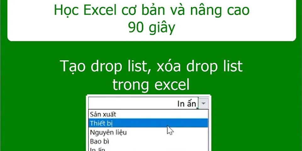 Cách tạo drop list trong Excel Online