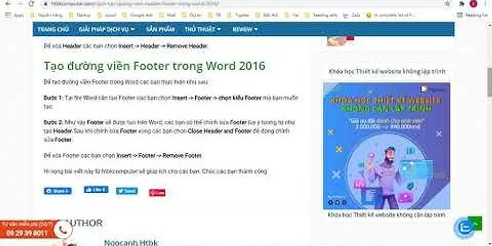 Cách tạo đường viền Header and Footer trong Word 2022