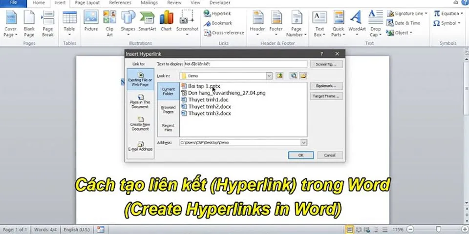 Cách tạo Hyperlink trong Word 2016