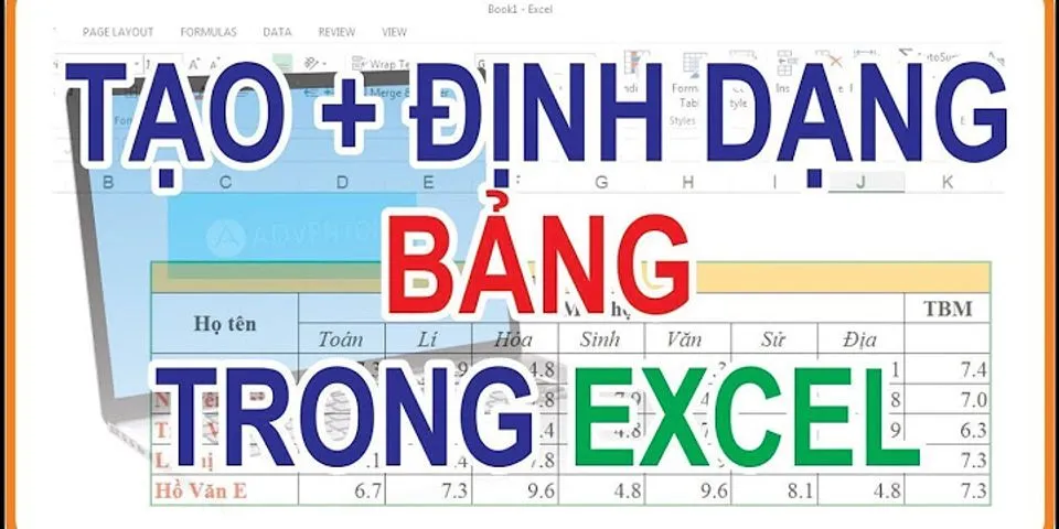 Cách về bảng trong Excel