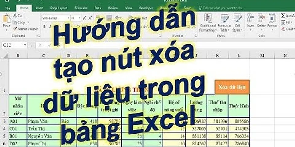Cách xóa chữ trong bảng Excel