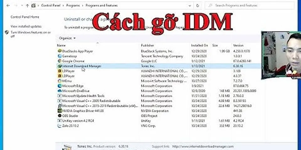 Cách xóa Internet Download Manager trên Win 10