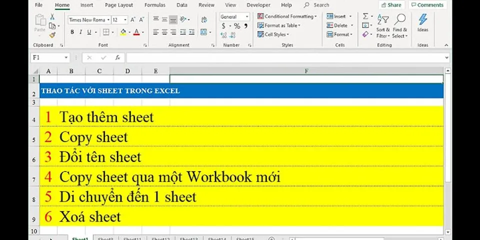Cách xóa sheet trong Excel trên iPhone
