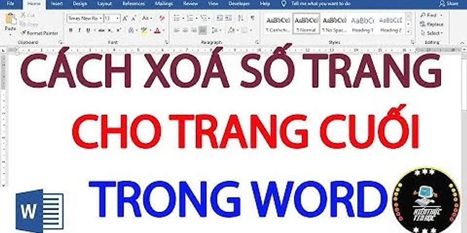 Cách xóa số 1 trang trong Word 2010