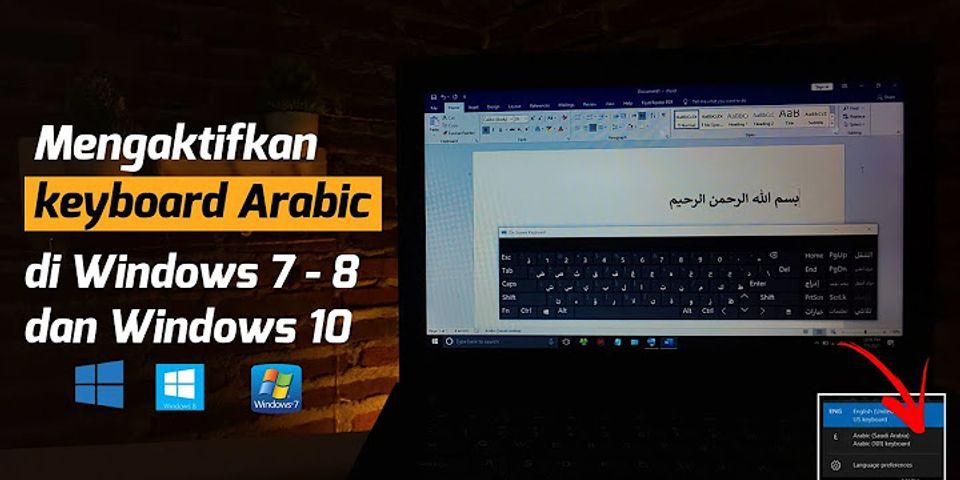 Cara mengaktifkan keyboard Arab di Laptop