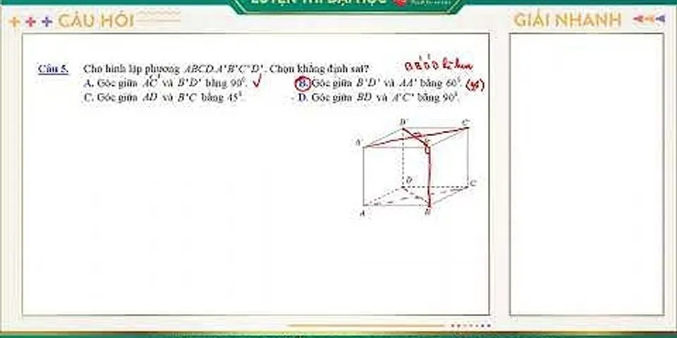Cho hình lập phương ABCD ABCD có cạnh bằng 1 khoảng cách giữa hai đường thẳng BD và AC bằng