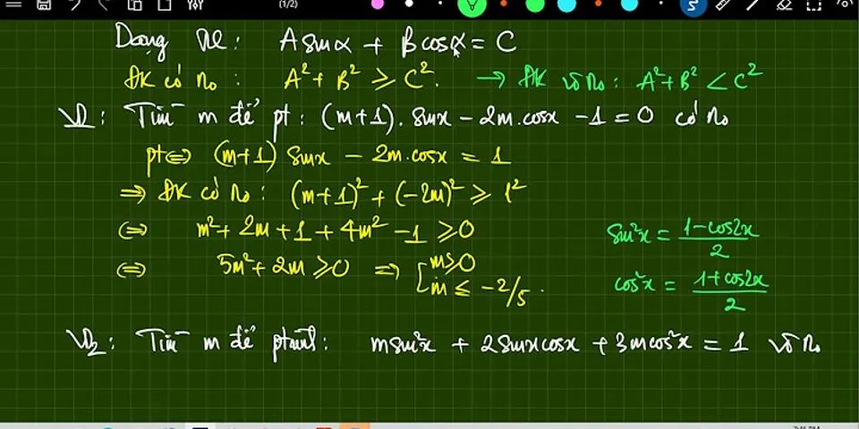 Có bao nhiêu giá trị nguyên của tham số m để phương trình 3sin2x 5 = 0