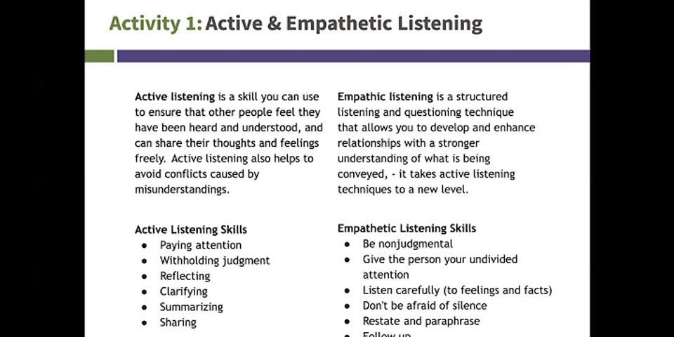 Difference Between Empathic Listening And Active Listening