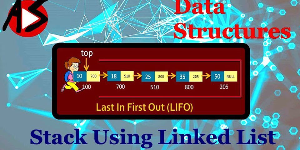 How are operations performed on a linked list implementation of stack?