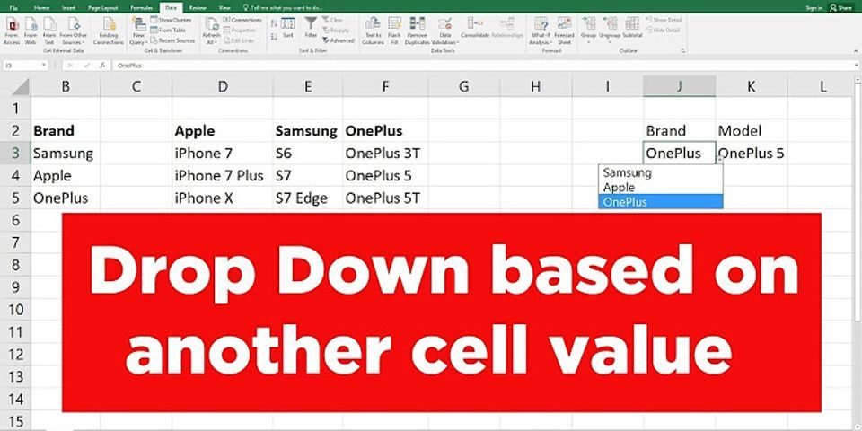 How do I change Data Validation list based on another cell?