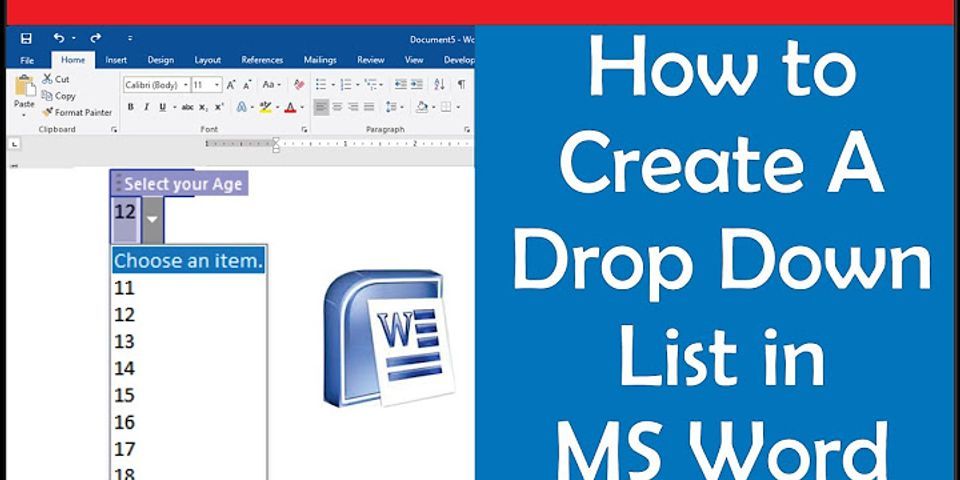 Adding Drop Down List In Word Table