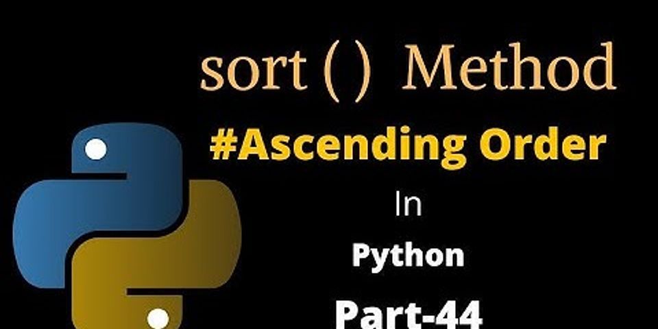 Sort List In Python In Ascending Order