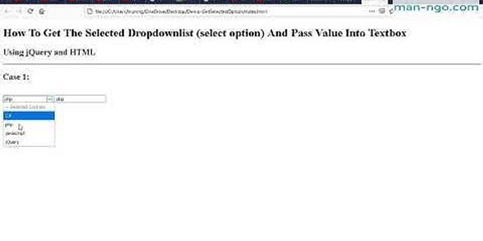 How To Display Selected Value Of Dropdownlist In Textbox In Php