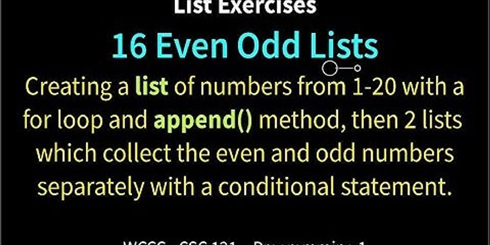 Remove Even Numbers From A List Python