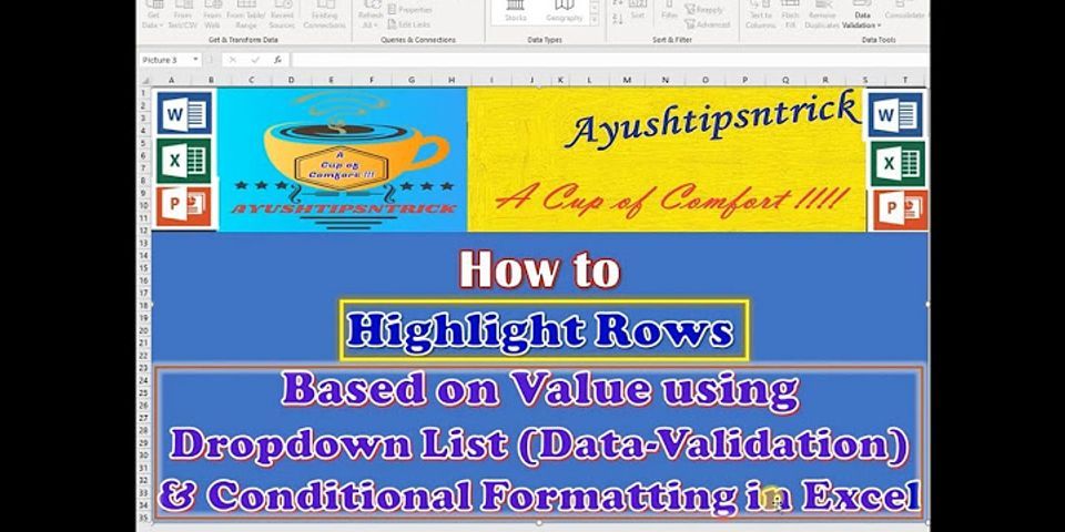 How to highlight rows based on drop down list in Excel