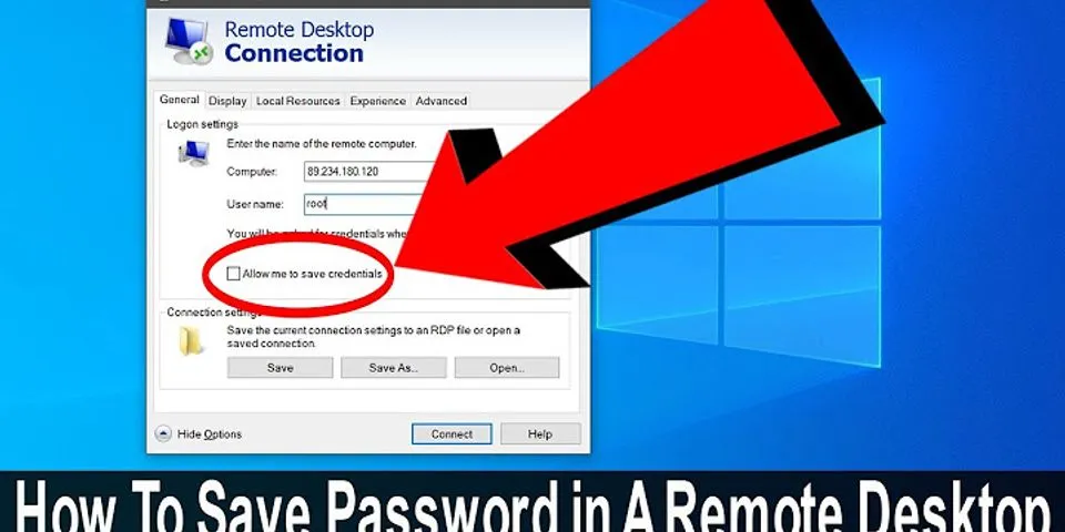 microsoft remote desktop show saved password