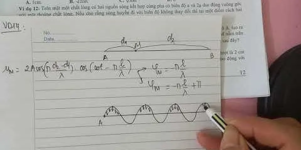 Một điểm M cách A và B lần lượt là d1 và d2 biên độ sóng tại M là cực tiểu nếu