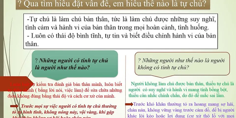 Những người như thế nào là người không có tính tự chủ