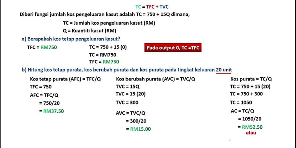 Perbandingan Kos Tetap Dengan Kos Berubah